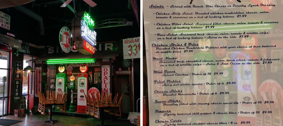 The Filling Station Menu
